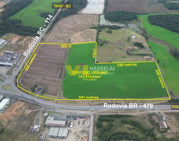 ÁREA URBANA COM 15,34 HECTARES NA BR-470 – ESQUINA COM A SC-114 – POUSO REDONDO/SC